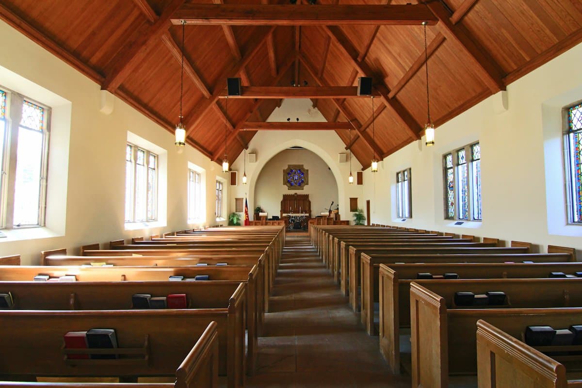 The inside of a church