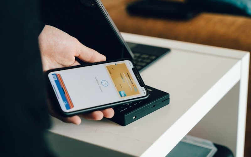 Paying with a phone at a card reader